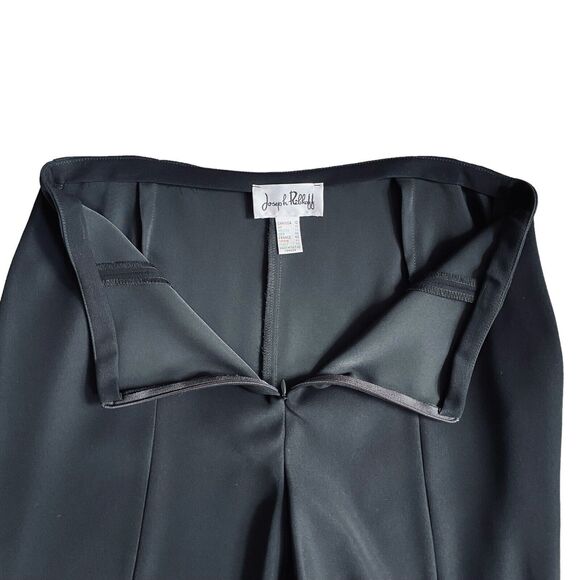 Joseph Ribkoff Dress Pants 8 Black High Rise Wide Leg Flowing Designer Nautical - Picture 8 of 15